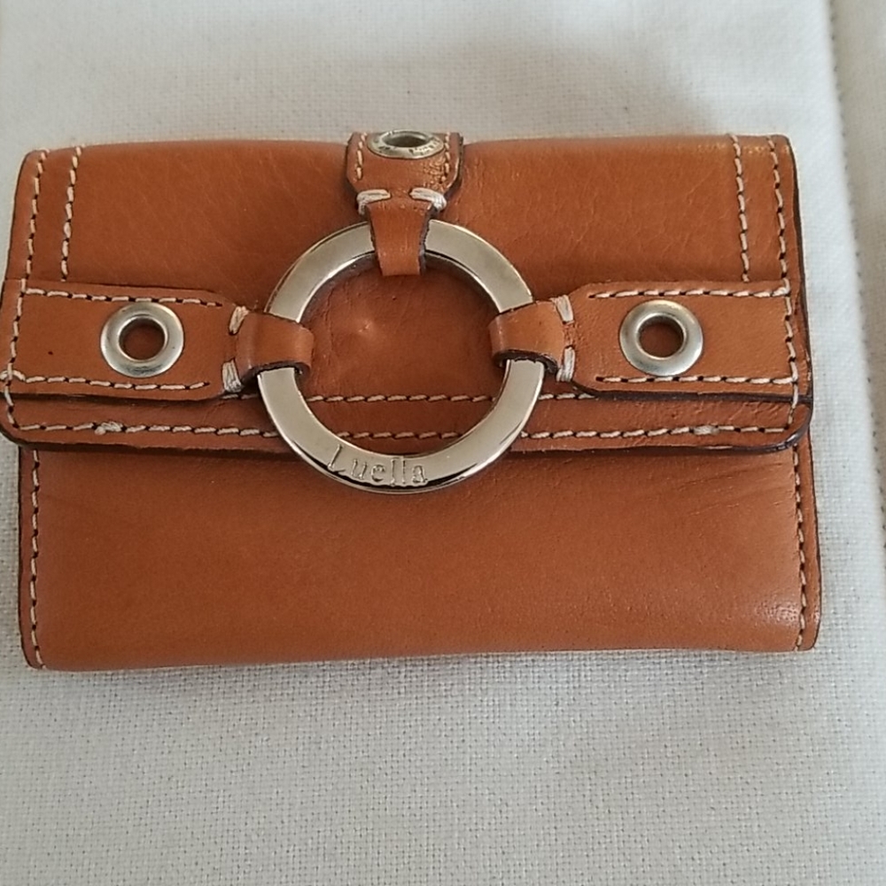 Luella Leather Mini Wallet with Key Ring inside